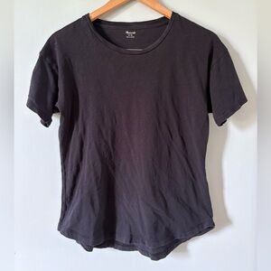 Womens Madewell Plain Black 100% Cotton  T-Shirt M